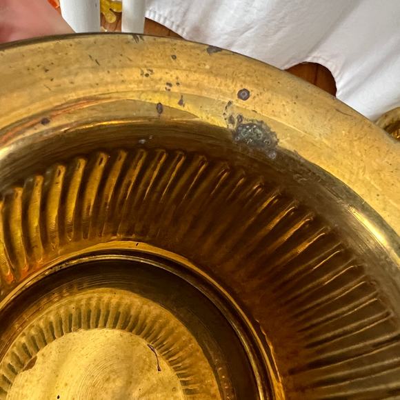 Vintage brass home decorative planter vase bowl cache pot Hollywood regency boho - Picture 4 of 8